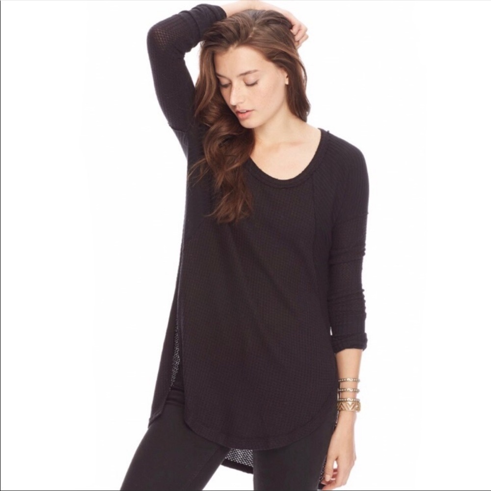 Free People Waffle Knit Long Sleeve